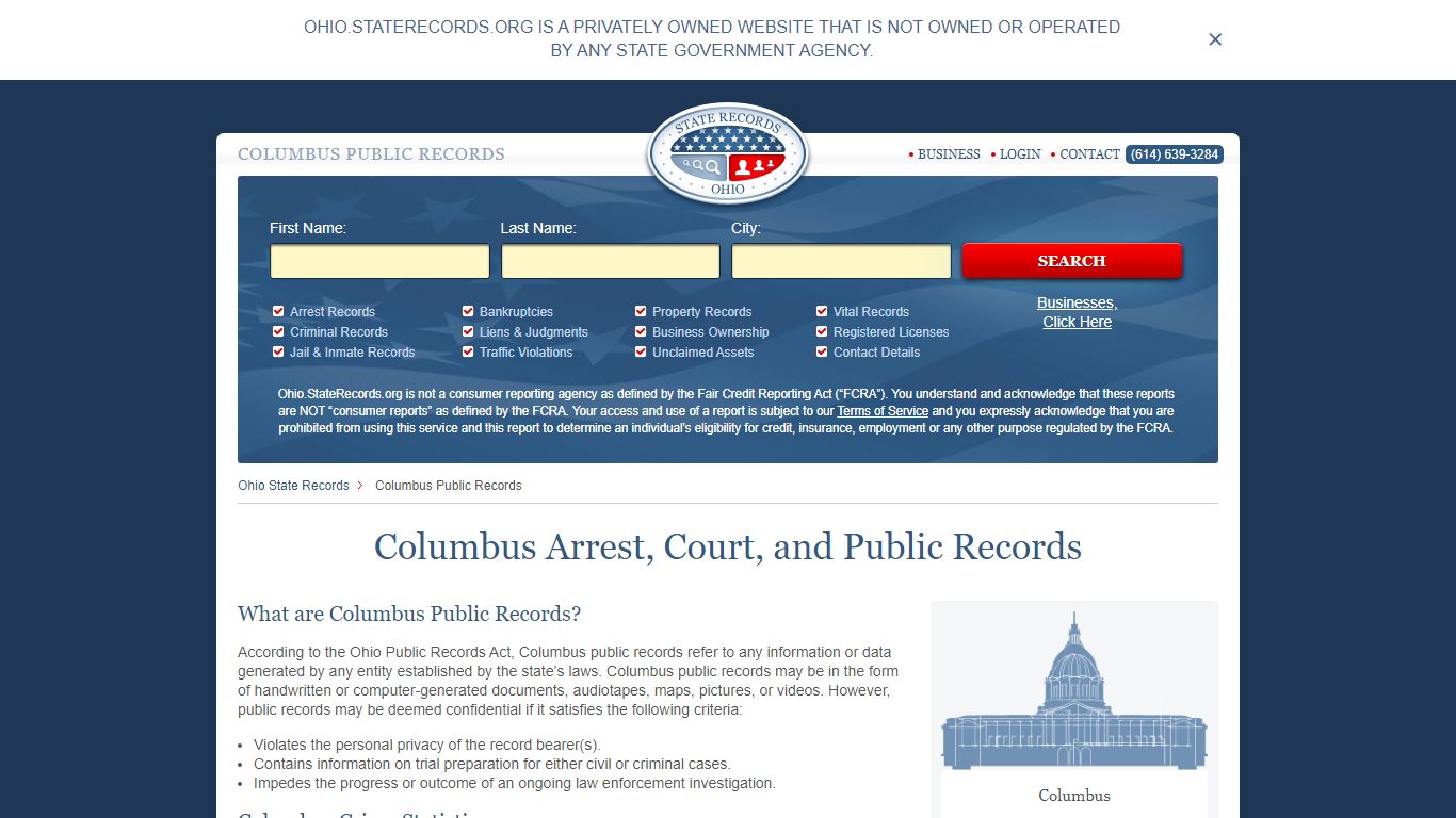 Columbus Arrest and Public Records | Ohio.StateRecords.org